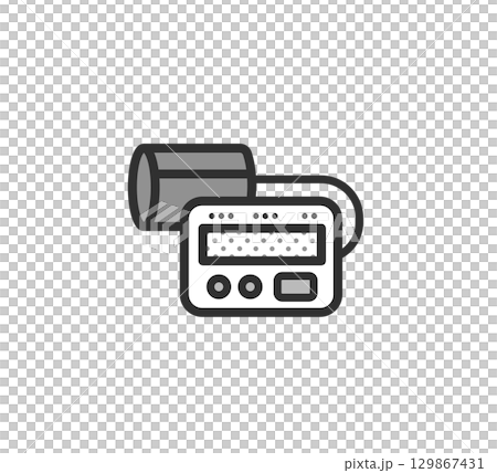 Upper arm blood pressure monitor icon illustration 129867431