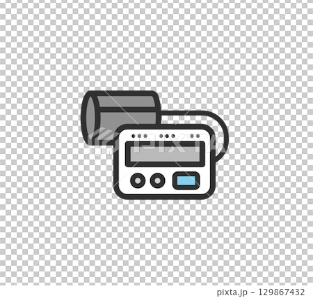 上腕式血圧計のアイコンイラスト 上腕式血圧計のアイコンイラスト 129867432
