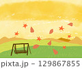 秋の風景と落ち葉4 129867855