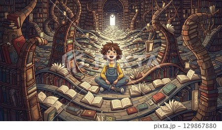 本の世界に紛れ込んだ少年 129867880