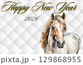 年賀状　2026　馬　午 129868955