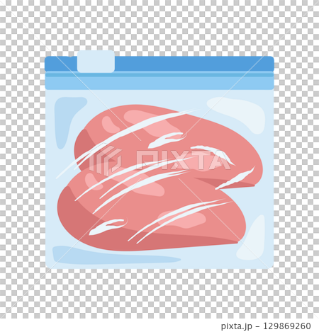 Chicken thighs in a freezer bag illustration Chicken thighs in a freezer bag illustration 129869260