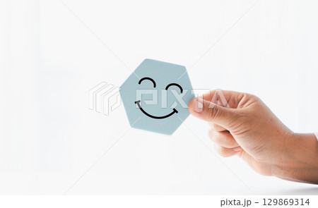 Client show feedback, smiley face sign. Service rating, satisfaction concept. happy smile face, good feedback rating, positive customer review, experience, satisfaction survey, smiley mental health. Client show feedback, smiley face sign. Service rating, satisfaction concept. happy smile face, good feedback rating, positive customer review, experience, satisfaction survey, smiley mental health. 129869314