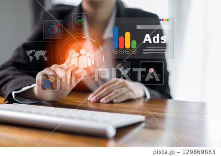 Digital marketing strategies, powered by AI, data, combine SEO, social media ads, creative tools to boost engagement, target customers effectively, online promotion, advertising e-commerce success. Digital marketing strategies, powered by AI, data, combine SEO, social media ads, creative tools to boost engagement, target customers effectively, online promotion, advertising e-commerce success. 129869883