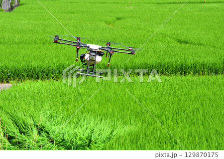 ドローンによる農薬散布 129870175