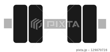 黒色のダンベルのアイコンイラスト 129870728