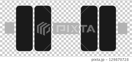 黒色のダンベルのアイコンイラスト 129870728