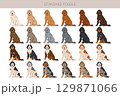 Standard poodle dogs clipart. All coat colors set 129871066
