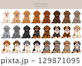 Toy poodle clipart. Different coat colors set 129871095