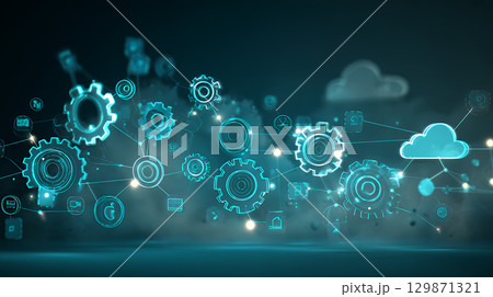 networking and social communication concept as means for effective business 129871321