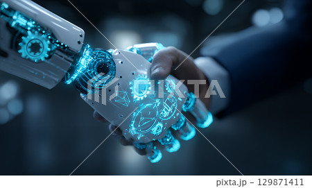 robot working with virtual interface 129871411