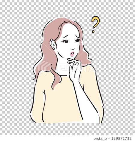 憂心忡忡的美女上身 129871732