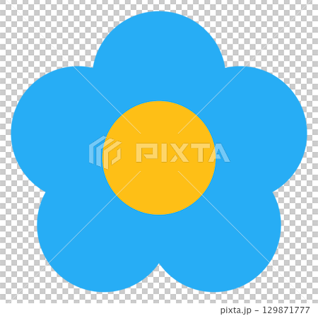 Blue flower icon illustration Blue flower icon illustration 129871777