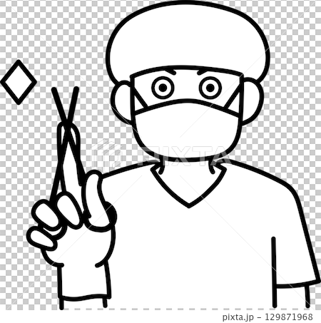 外科醫生插圖(僅線條畫) 外科醫生插圖(僅線條畫) 129871968