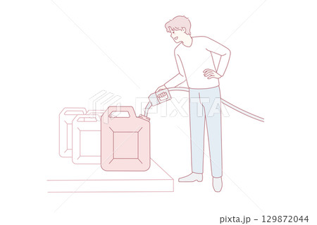 Man hoard petrol in canister Man hoard petrol in canister 129872044