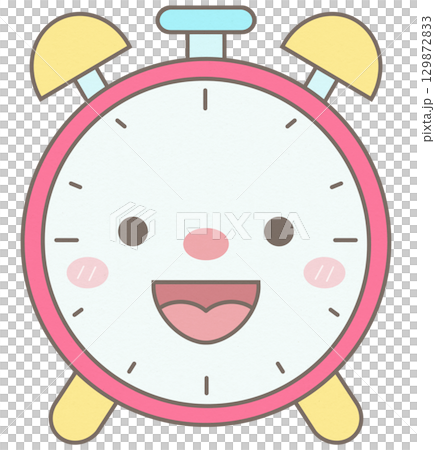 Cute Back to school red alarm clock 129872833