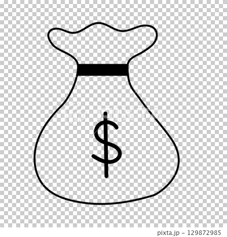 Dollar money bag simple monochrome icon Money, bag, payday 129872985