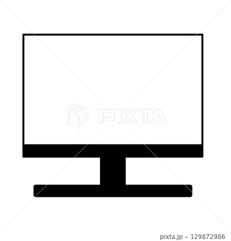 シンプルPCアイコン　モニター・ディスプレイ・パソコン・スクリーン 129872986