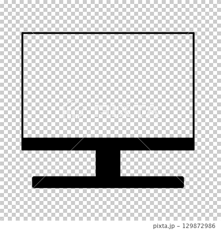 シンプルPCアイコン　モニター・ディスプレイ・パソコン・スクリーン 129872986