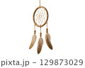 Dreamcatcher with feathers isolated on white, perfect for Indigenous Peoples Day 129873029