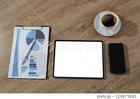 Workspace mockup concept shown with blank  129873083