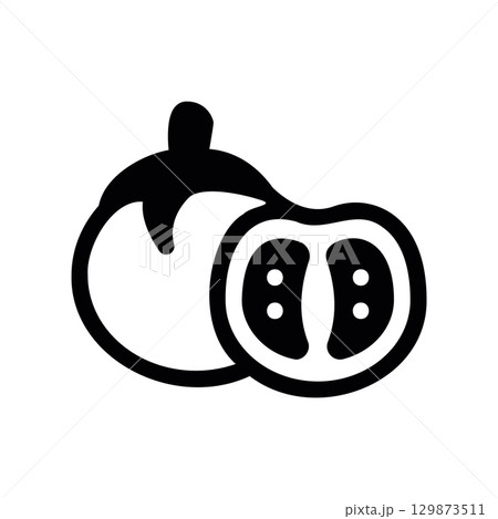 Simple black vector icon with a theme cherry tomato 129873511