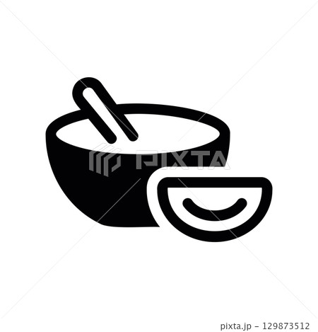 Simple black vector icon with a theme healthy breakfast Simple black vector icon with a theme healthy breakfast 129873512