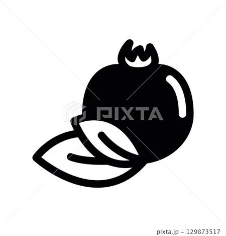 Simple black vector icon with a theme whole cherry tomato 129873517