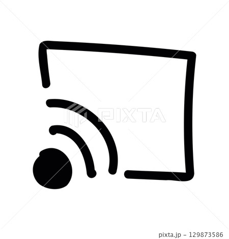 Simple black vector icon with a theme send to the TV Simple black vector icon with a theme send to the TV 129873586
