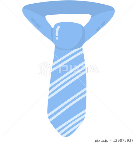 Cute Blue Necktie Father Day Office Style Illustration 129873937