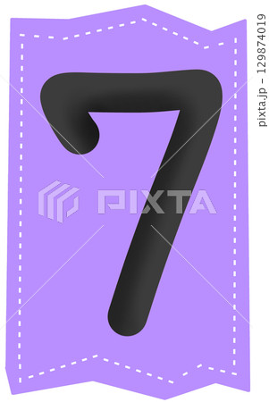 minimal and cute Handwritten numbers 7 129874019