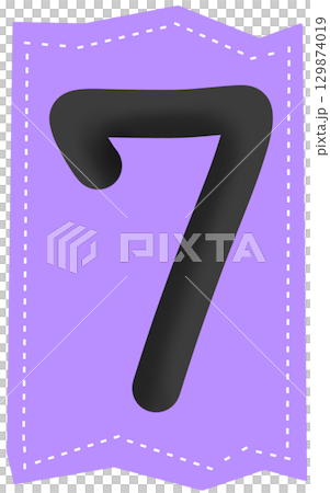 minimal and cute Handwritten numbers 7 129874019