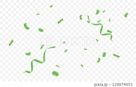 Luxury green watercolor confetti pattern background, zigzag down for celebration. Vector illustration of festive decoration. 129874053