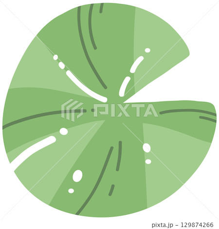 Minimal Lotus Pad Illustration 129874266
