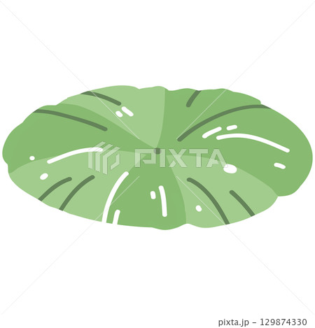Minimal Lotus Pad Illustration 129874330