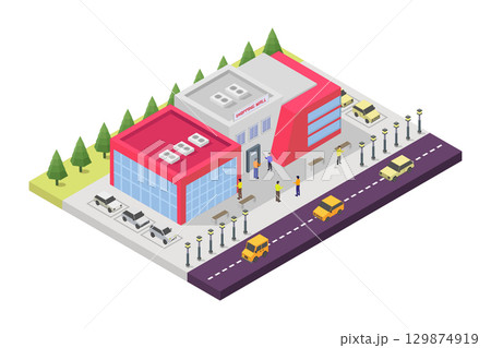 Isometric shopping mall Isometric shopping mall 129874919