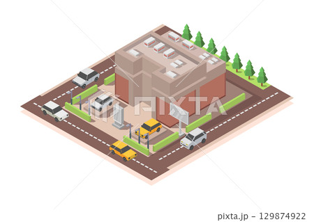Isometric showroom 129874922