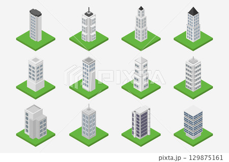 Isometric skyscraper 129875161