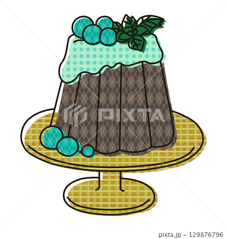 パッチワーク風チョコミントカヌレ 129876796