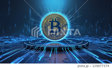 Bincoin and crypto market rapic bull growth background, cryptocurrency price rocket launch to the moon concept Bincoin and crypto market rapic bull growth background, cryptocurrency price rocket launch to the moon concept 129877374