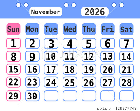 A cute, minimalist 2026 calendar with sweet pastel colors A cute, minimalist 2026 calendar with sweet pastel colors 129877748