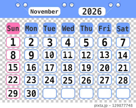 A cute, minimalist 2026 calendar with sweet pastel colors A cute, minimalist 2026 calendar with sweet pastel colors 129877748
