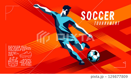 Abstract Geometric Soccer Banner Design Abstract Geometric Soccer Banner Design 129877809