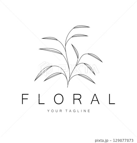 Elegant floral and leaf frame. Delicate botanical vector illustration for labels, spas, corporate identity, and wedding invitations 129877873