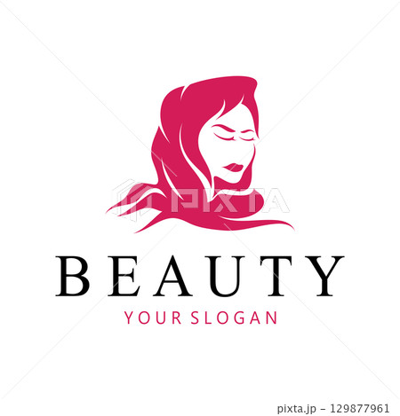 muslimah hijab logo template vector illustration design-vector 129877961