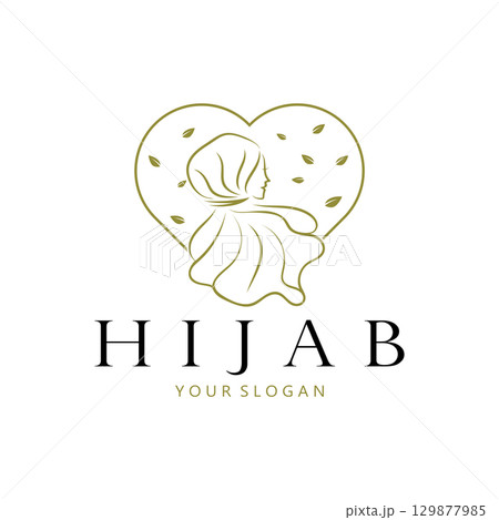 muslimah hijab logo template vector illustration design-vector 129877985