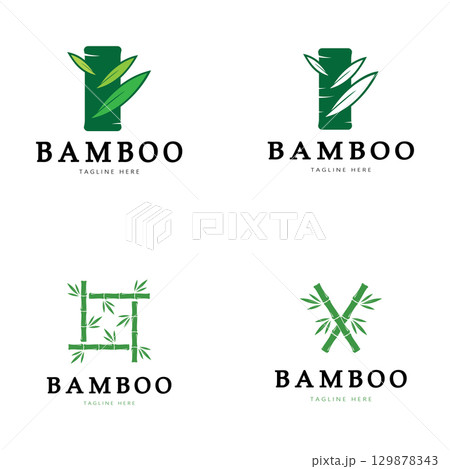 Bamboo Logo Template vector icon illustration design 129878343