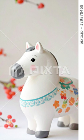 干支小物　年賀状素材　午年　馬小物　置物　馬　賀正 129878468