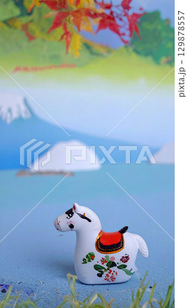 干支小物　年賀状素材　午年　馬小物　置物　馬　賀正 129878557