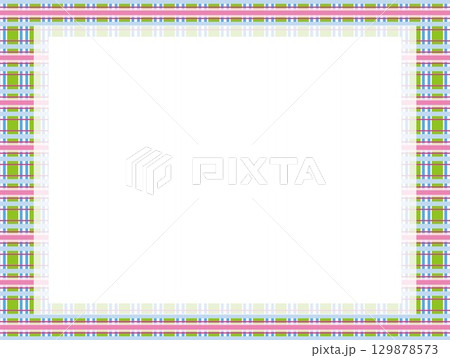 格子模様　フレーム　ホワイトスペース 129878573